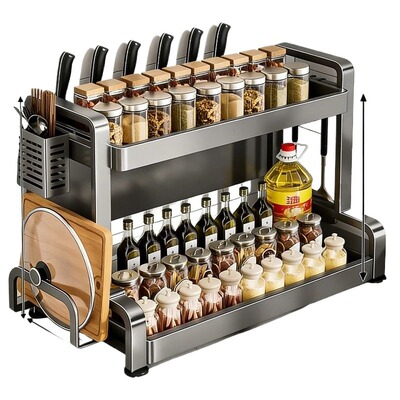 厨房调料品置物架筷子刀架台面多功能油盐酱调味瓶罐收纳盒调料架