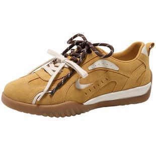 【新年礼物】梁田明星同款森达月牙红色德训鞋女复古阿甘鞋运动鞋