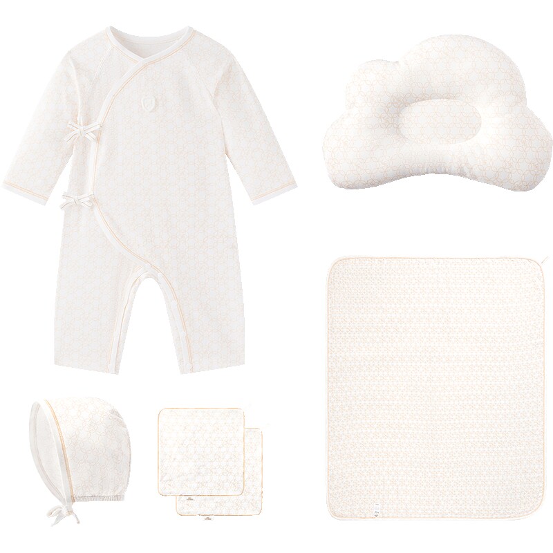 【孕妈有礼】英氏新生儿高端礼盒6件套赛柔丝满月礼送人婴儿衣服