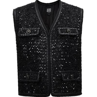 VeroModa小香风格亮片马甲