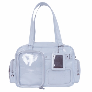 藏灯牌高颜值蓝色痛包女双肩斜挎日常日系手提娃谷两用包20cm娃包