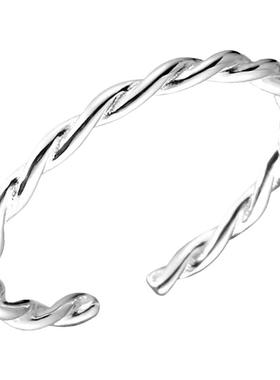 蝴蝶结戒指纯银韩国女性