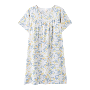 俞兆林夏款棉绸睡裙带胸垫人造棉睡衣女款薄款中长款加肥加大码土