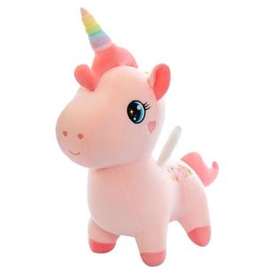 新款独角兽毛绒玩具彩虹小马女孩床上抱枕宝宝儿童布娃娃安抚玩偶