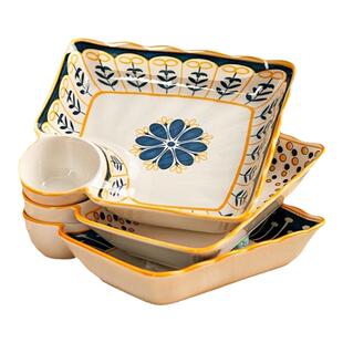 饺子盘子带醋碟2026新款碗碟餐具虾盘水饺专用盘早餐盘高颜值菜盘