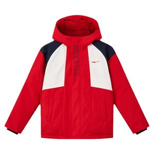 鸿星尔克童装红色新年羽绒服儿童衣服男童冬季青少年女童三防外套