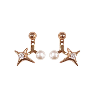 AMO白昼流星天然珍珠耳环女银针后挂式小众设计感高级耳饰2025年