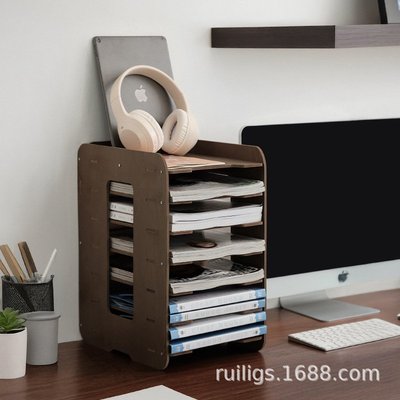 文件架子置物架多层文件夹收纳盒架桌面神器办公用品收纳书整理