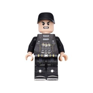 特种兵积木警察小人仔重甲狙击手防爆特警盾牌拼装军事玩具男孩子