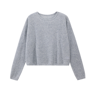 PRE PREWORKS温柔慵懒风 软糯天丝羊毛针织衫 圆领落肩套头毛衣