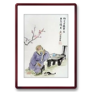 国画禅意画纯手绘中式客厅办公室书房装饰画人物心海居士小品50GG