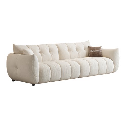 云枕法式奶油风直排沙发现代简约客厅大小户型布艺雪尼尔羊羔绒