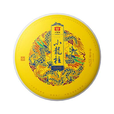 大益小龙柱普洱熟茶357g饼茶