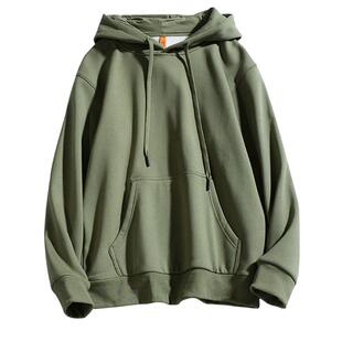 加绒加厚卫衣女连帽衫新款韩版宽松休闲学院风上衣ins纯色套头男