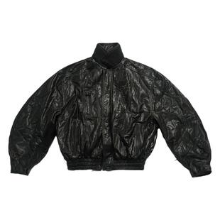 Nomorefight2026年冬阿丛头层牛皮油蜡抗寒bomber棉服机车皮夹克