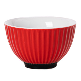 红与黑流年品茗杯｜特色条纹中国红小茶杯陶瓷家用功夫茶具茶盏