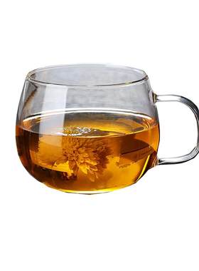 玻璃杯子耐高温防爆无铅带把茶杯