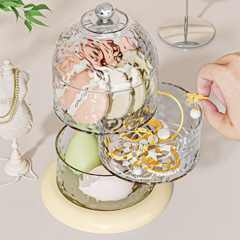 网红轻奢化妆品收纳盒防尘梳妆台箱置物架盒收纳新款透明口红桌面