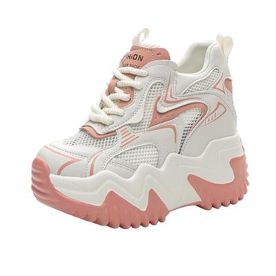 网面厚底内增高老爹鞋震地王英伦