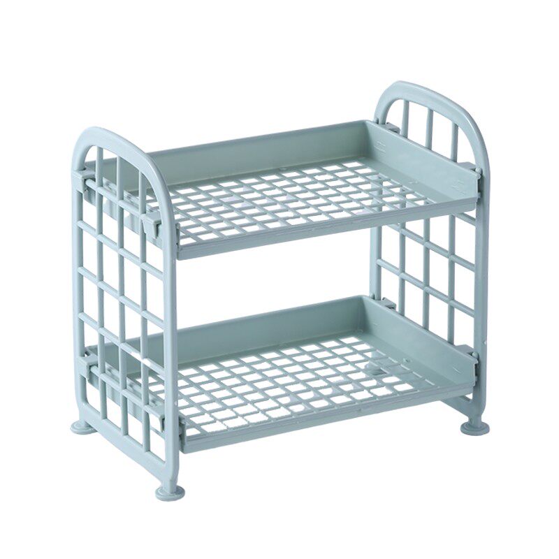 日系桌面双层收纳架学生宿舍化妆品置物架办公室桌上多层整理架子