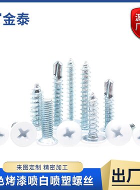 白色自攻螺丝-喷白喷塑螺钉-白头沉头平头烤漆家具灯具窗帘空调钉