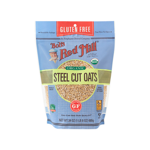 鲍勃红磨坊进口有机无麸质钢切燕麦官方旗舰店原味麦片营养早餐
