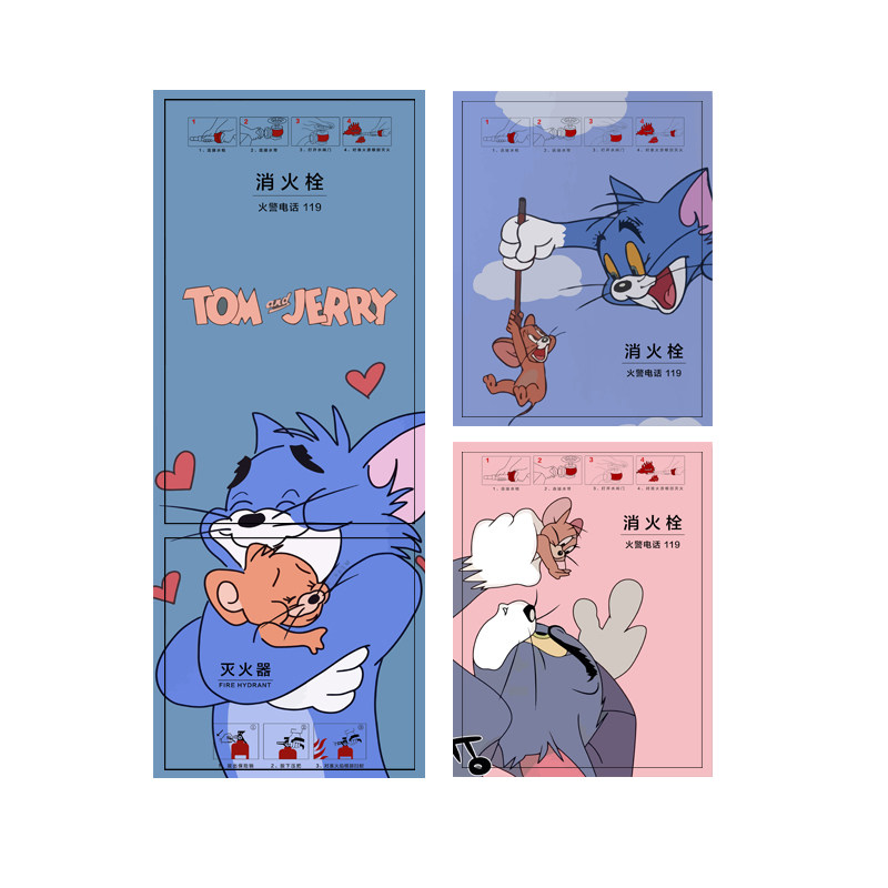 消防栓贴纸画防火栓遮挡防水防污