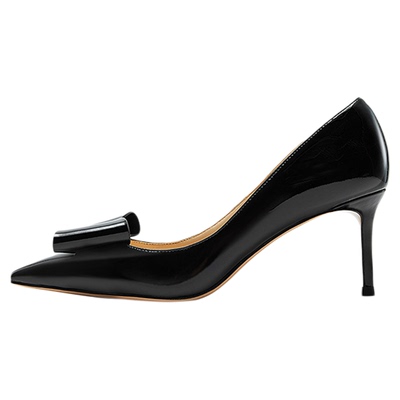 Nine West/玖熙女鞋蝴蝶结高跟鞋春季清仓浅口细跟一脚蹬单鞋宴会