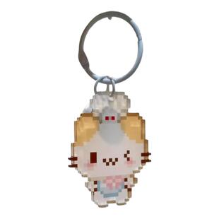 小猫像素卡通钥匙扣书包萌物可爱学生亚克力挂饰包包闺蜜挂件礼物