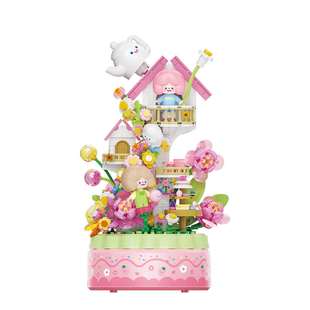 正版RiCO&FARMER BOB寻找独角兽音乐盒积木diy拼装玩具八音盒礼物