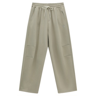 吕小虎ACTUP 春季垂感阔腿弯刀卫裤男美式休闲裤青少年灰色运动裤