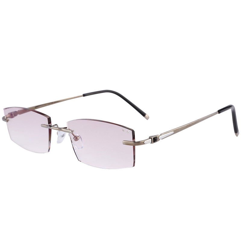 配无框近视眼镜男款纯β钛切边近视防蓝光辐射超轻无螺丝成品眼镜