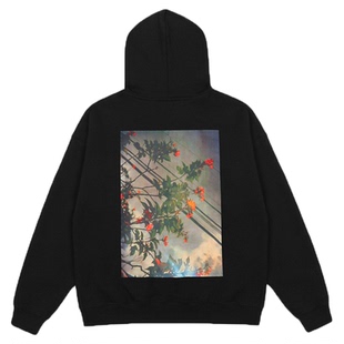 阿伦777 Fear Of God Essentials 19FW相片加州花卉加绒卫衣帽衫