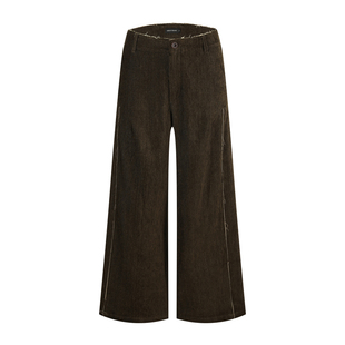 OaOO破缝西裤重磅宽松阔腿肌理感休闲通勤长裤四季百搭