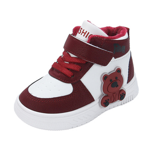 女童运动鞋加绒小熊2025秋冬季新款儿童休闲鞋二棉鞋中小童男童鞋