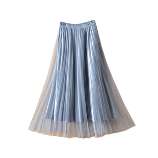 今年流行的金丝绒冬裙2023半身裙秋冬女中长款长裙子长款纱裙半裙