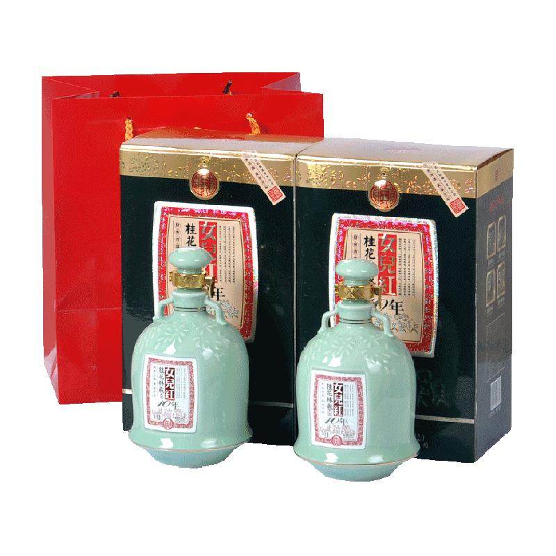 女儿红绍兴黄酒桂花林藏十年10年陈500ml*2盒花雕酒
