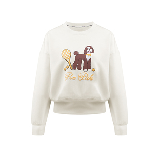 【限时4折起】网球运动卫衣休闲上衣春长袖女打底宽松PomPeche