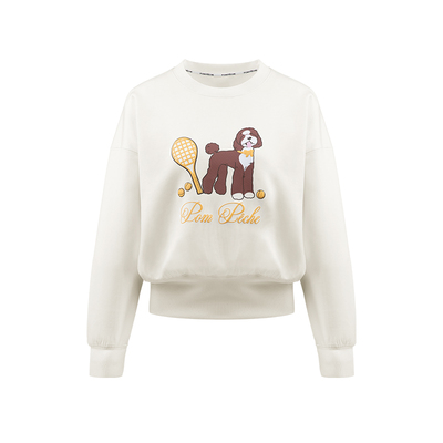 彭派奇运动卫衣圆领萌宠小狗图案