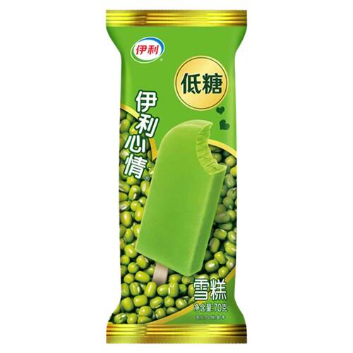 伊利心情绿豆棒冰低糖冰激凌甜品红豆冰淇淋雪糕冰棍冷饮5支
