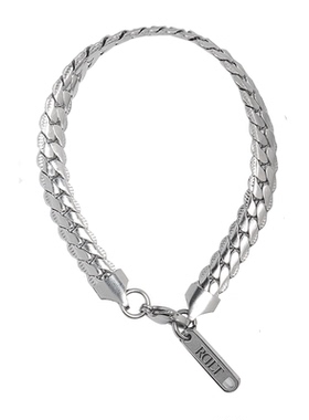 ROADLATIVE压花钛钢蛇骨链手链