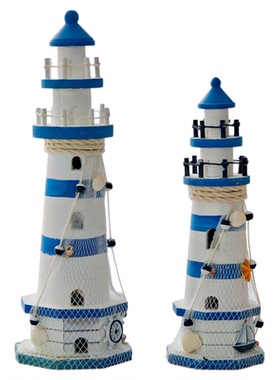 地中海风格灯塔模型创意摆件