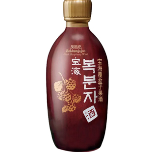韩国原装进口宝海覆盆子配制酒果酒女士酒微醺洋酒玻璃瓶装375ml