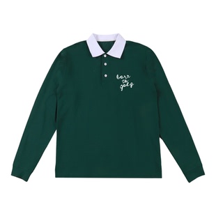 DEVEREUX GOLF高尔夫运动休闲长袖POLO衫字母刺绣翻领T恤男上衣