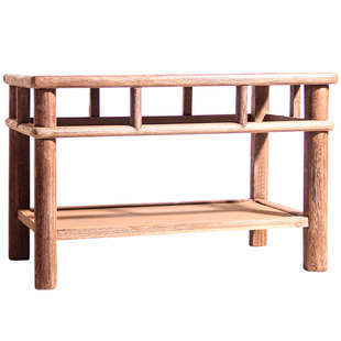 鸡翅木双层茶几茶简约 矮桌客厅红木餐桌实木鱼缸底座原木长条桌