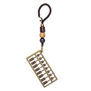 纯黄铜小算盘挂件汽车钥匙扣挂件黄金万两手工钥匙链挂绳男女高档