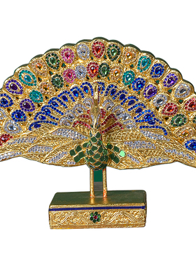 泰国孔雀开屏摆件东南亚装饰