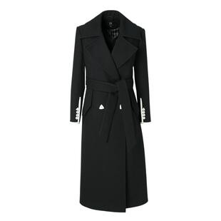 IDPAN中长款毛呢大衣女冬季新款时尚系带高级感流行风格气质外套