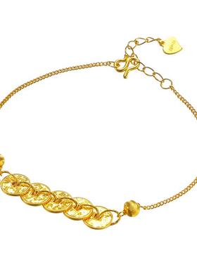 足银999猫眼珠碎冰冰车花手链