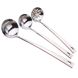 汤勺勺子家用长柄大号盛汤不锈钢加厚火锅店商用打汤粥勺过滤漏勺